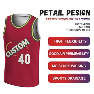 Maillots de basketball en polyester respirant, antibactérien, à séchage rapide, sublimation personnalisée, légers, pour l'été, pour équipes professionnelles - Product Image 5
