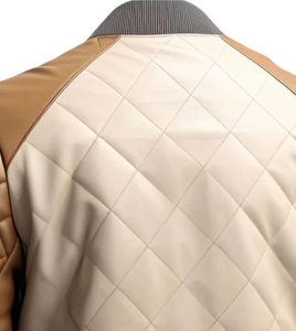 Chaqueta Bomber de Cuero PU con Cuello Camisero, Cierre de Cremallera, Diseño Acolchado, para Otoño, Corte Regular - Product Image 6