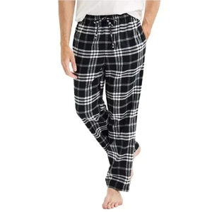 Cheap rate USA Flannel <b>Trouser</b> <b>Men</b> Plaid Pants <b>Elastic</b> Waist Soft Fabric Winter Collection Bulk Price - Product Image 2