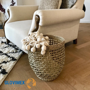 Viettrustic New Design Seagrass Eco-Friendly Rustic Multifunctional Laundry <b>Basket</b> Handmade Natural Fiber Ninh Binh Home Storage - Product Image 5