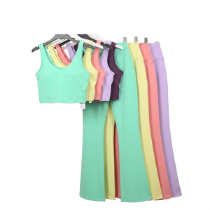 Conjunto Deportivo de 2 Piezas para Mujer, Top y Leggings a Juego para Gimnasio y Yoga |   Spandex/Poliéster Transpirable y Ecológico |   Fabricante OEM de Marca Privada - Product Image 1