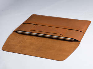 GLOBAL LEATHER Housse pour ordinateur portable en cuir véritable classique grande capacité imperméable design convertible fermeture éclair étui de protection - Product Image 1