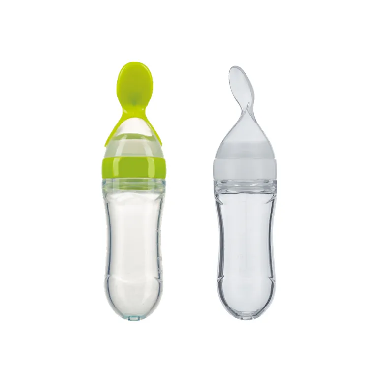 feeding spoon dispenser silicone squirt baby food dispensing spoon for babies