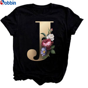 Nouveau T-shirt d'été pour couples, vêtement respirant, imprimé alphabet, combinaison de lettres personnalisées, T-shirt tendance pour femme - Product Image 4