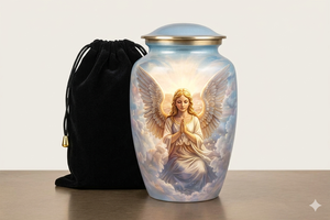 โกศบรรจุอัฐิสำหรับผู้ใหญ่ รุ่น Angel สำหรับบรรจุเถ้ากระดูกมนุษย์ เป็นมิตรกับสิ่งแวดล้อมและทนทาน ความจุ 220 คิวบิกอินช์ สไตล์อเมริกัน/ยุโรป - Product Image 2