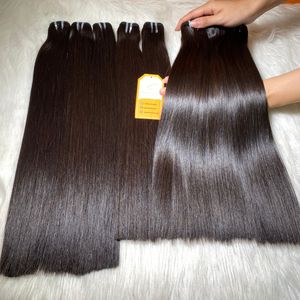 Máquina de calidad de lujo más vendida, doble trama Remy, Color negro Natural, extensiones rectas de hueso vietnamita crudo, precio al por mayor - Product Image 2