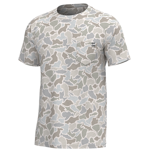 Chemise de pêche personnalisée, respirante, matière extensible confortable, camouflage délavé vintage, manches courtes, chemise de chasse - Product Image 1