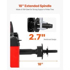 Macchina Smontagomme Durevole da 18 Pollici con 4 Misure di Cono 45 #   Bilanciatore per pneumatici rinforzato in acciaio, strumento per l'allineamento ruote Comp - Product Image 4