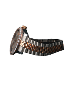 Reloj de acero inoxidable de alta gama con esfera blanca para uso profesional, relojes de cuarzo con diamantes de un proveedor indio. - Product Image 2