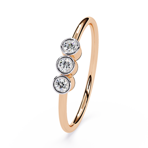 แหวนเพชรธรรมชาติแบบมินิมอลส์ของผู้หญิง18K สีทองเข้มประดับขอบตัดเพชรสีขาวสดใส - Product Image 5