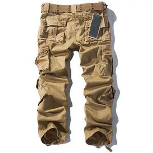 Pantalon cargo décontracté pour homme en toile légère de haute qualité, taille élastique, respirant, écologique, séchage rapide, tissu polyester/coton - Product Image 5