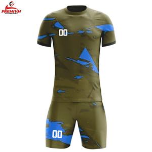 Uniforme de football personnalisé de haute qualité pour hommes, manches courtes, respirant, été, 100% polyester, protection UV, séchage rapide - Product Image 3