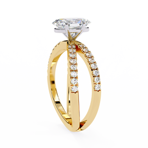 Luxury 1.20ct Oval Brilliant Lab Diamond <b>Ring</b> Pave Gallery 18K Gold Vermeil Ethical Sustainable Full Pave Jewelry Band - Product Image 6