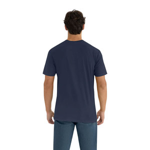Adult Cotton T-Shirt – Premium Soft Washed 100% <b>Ring</b>-Spun Fitted Navy Tee - Product Image 2