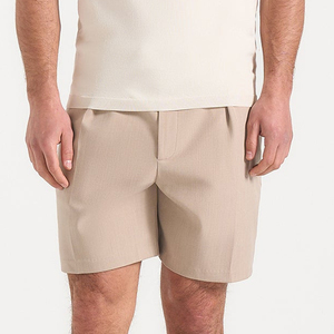Pantalones Cortos Bermuda de Lona Tejida de Color Sólido para Hombre, Cintura Media, Cierre con Cordón, Casuales, para Gimnasio, Correr, Secado Rápido, 100% Algodón - Product Image 1