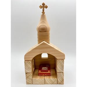 Modèle de jouet d'église en bois de haute qualité avec croix sculptées pour enfants, type sur pied - Product Image 3