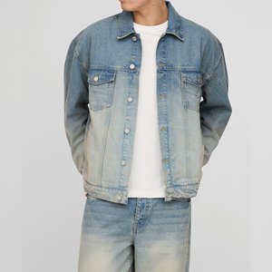 Quality Casual Embroidered Windproof Oversized Drop Shoulder Denim <b>Jeans</b> <b>Jacket</b> for Men Distressed <b>Black</b> 100% Cotton Winter - Product Image 1