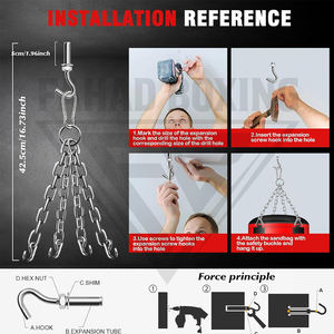 Sac de frappe suspendu pour adultes, sac de boxe lourd en cuir PU de 4 pieds, sacs de frappe lourds en PU de bonne qualité avec remplissage de sable - Product Image 4