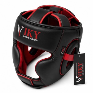 Protection de tête pour entraînement de boxe professionnel, logo personnalisé, protection intégrale du visage, respirant, fermeture à scratch, unisexe, PU de haute qualité - Product Image 5