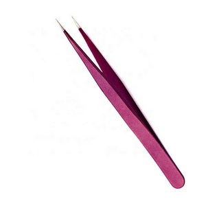 Pince à épiler de précision en acier inoxydable RABIA MIRAAL INDUSTRIES, 10 mm, pointe lisse, revêtement noir, outil de maquillage professionnel - Product Image 2