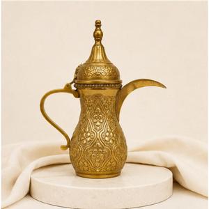 Handmade Metal Brass Arabic Dallah Coffee <b>Pot</b> Traditional Middle Eastern Engraved Pitcher for Luxury Home Decor - Product Image 4