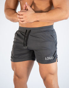 Shorts de sport pour hommes, séchage rapide, imperméables, respirants, motif uni, grande taille, décontractés, pour l'entraînement et la course à pied, avec logo personnalisé - Product Image 4