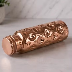Handcrafted 100% Pure Copper Bottle Full Engraved With Lid for Direct Drinking Water <b>Drinkware</b> for Adults for Camping - Product Image 4