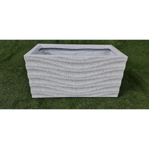 Jardinière KNT moderne en fibre de verre légère et durable pour intérieur/extérieur, finition sculptée à la main, motif circulaire, idéale pour centre commercial - Product Image 3