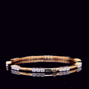 Brilliant Round Cut Lab Diamond Two Stone Open Bangle Fine Jewelry 925 <b>Silver</b> 10K 14K 18K Yellow Gold Womens <b>Cuff</b> Factory Direct - Product Image 1