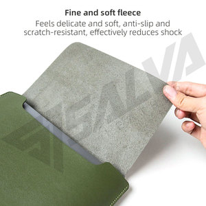 SALVA Housse pour ordinateur portable en cuir vert avec tapis de souris et trousse à crayons, ensemble unisexe, portable, luxe, léger, couleur unie - Product Image 5