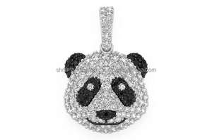 Exclusiva Gama de Joyería de Moda SHRAMAN DIAMOND de Primera Calidad, Color GH, VS, Colgante Personalizado con Cabeza de Panda en Oro Natural de 14K - Product Image 4
