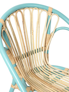 Se aceptan pedidos personalizados - Silla infantil de ratán azul cielo de alta calidad - Tejida con ratán natural, muebles infantiles. - Product Image 3