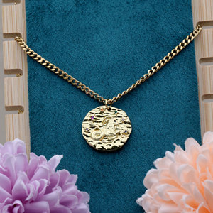 จี้รูปราศีมังกรชุบทองบนเงินแท้ 925 พร้อมสร้อยคอแบบ Curb Chain ประดับด้วย CZ สีสันสดใส ขายส่ง - Product Image 4
