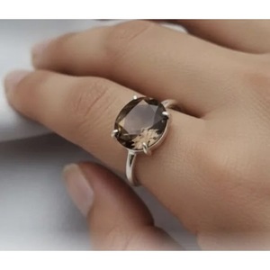 Diamond Cut Smoky <b>Quartz</b> <b>Ring</b> Handcrafted Adjustable Crystal <b>Ring</b> From Jaipur India-Wholesale Natural Smoky <b>Quartz</b> Jewelry - Product Image 3