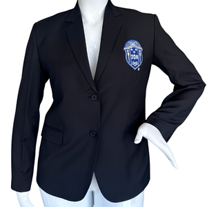 Zeta Phi Beta Black Blazer Women Greek Letter Sorority Formal Jacket Embroidered Crest Tailored Office Wear - Product Image 1