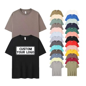 T-shirt vierge décontracté pour homme, 180 g/m², 100 % coton épais, couleur unie, coupe oversize, épaules tombantes, pré-rétréci, vente en gros - Product Image 3