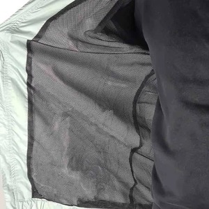 Men's Light Gray Hooded Windbreaker Jacket Windproof Zipper Closure Casual Autumn Wear Regular Fit Polyester/Nylon Material High - Product Image 6