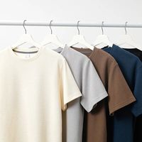 Camiseta de Verano Casual para Hombre, Personalizada, de Algodón, Tejido Waffle, Oversize, con Estampado Frontal, 260g, Venta al Por Mayor
