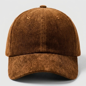 Casquette de baseball en velours côtelé personnalisée OEM ODM, marron, unisexe, réglable, décontractée, pour le sport, les voyages, toutes saisons, adulte - Product Image 1