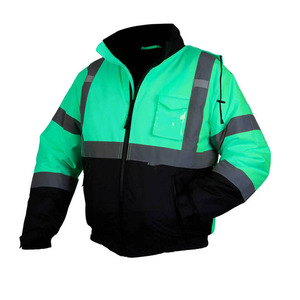Veste de sécurité réfléchissante à haute visibilité avec capuche, veste de travail matelassée chaude pour les travailleurs du bâtiment, vêtements de travail industriels - Product Image 5