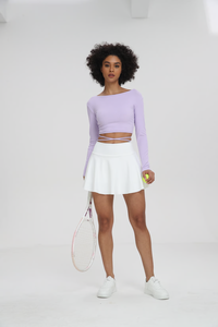 Benutzer definierte Logo Workout Kleidung Sportswear Sport kleid Langarm 2 Stück Golf Sommer Tennis Anzüge für Frauen - Product Image 2