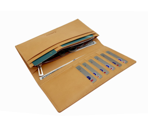 [Top Ranking] Castello Genuine Cowhide Soft Leather Slim Long <b>Wallet</b> Open Closure High Quality Polyester <b>for</b> <b>Men</b> Women Unisex - Product Image 6