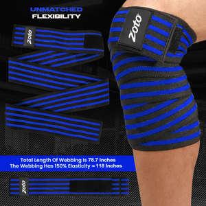 Multi-Color Striped Elastic <b>Knee</b> <b>Wraps</b> for gym Workout Heavy Duty Powerlifting Leg Compression Bandage Bulk Manufacturer - Product Image 2