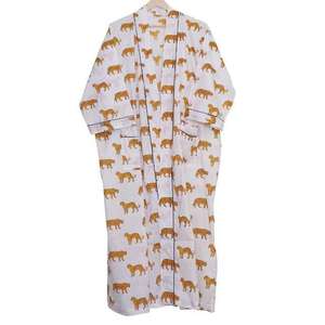 Nueva Camisola de Verano para Mujer con Estampado Floral, Cuello en V, Cierre con Cordón, Largo hasta el Tobillo, Ajuste Holgado, Estampado Indio, Ideal como Pareo de Playa - Product Image 4