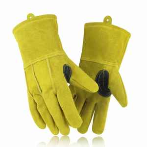Fabricants directs d'usine, gants de travail en cuir de qualité supérieure, couleurs et designs demandés par les clients, gants de travail en cuir résistants. - Product Image 3