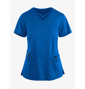Women <b>Scrub</b> <b>Tops</b> Cotton Polyester Spandex Hospital Use Solid Color Customized Size Stylish Short Sleeves High Quality Customized - Product Image 6