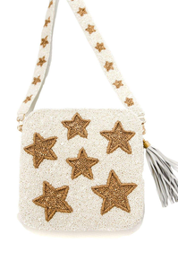 Handmade Colorful Beaded Air Pods Case <b>Bag</b> Rainbow Star Pattern Mini Crossbody Chain Purses Diamond Bow Logo Lace for Ladies - Product Image 4