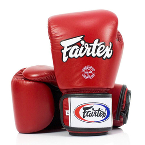Guantes de Boxeo Fairtex Profesionales Más Vendidos, Rojos, de Cuero Genuino, para Muay Thai y Kickboxing, con Correa - Product Image 4