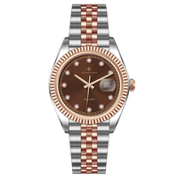 Montre automatique mécanique Alexander Ferros 8382D/08 avec mouvement Miyota, boîtier en acier inoxydable, cadran en cristal saphir de 40 mm, étanche 5 BAR