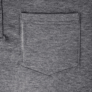 <b>Men's</b> Gray <b>Long</b> <b>Sleeve</b> <b>Polo</b> <b>Shirt</b> With Chest Pocket Casual Knitted Cotton Jersey Breathable Solid Color Regular Fit - Product Image 4